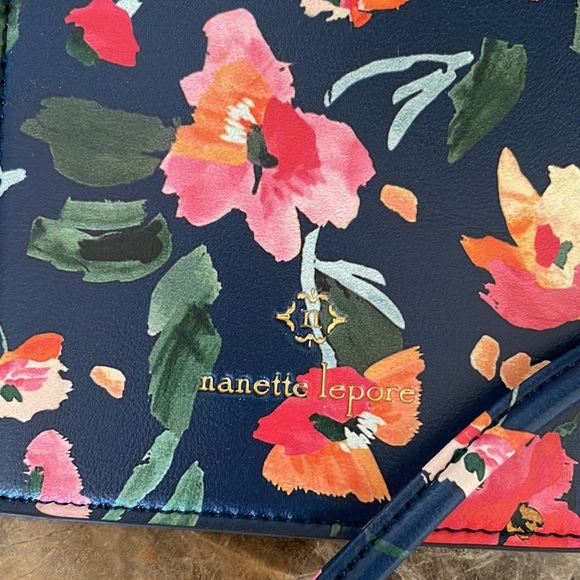 Floral phone case, micro bag, Nanette Lepore, navy, flowers - Picture 2 of 7